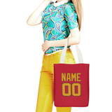 Custom Red Yellow Canvas Tote Bag
