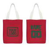 Custom Red Green Canvas Tote Bag