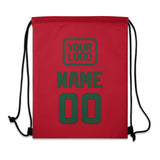 Custom Red Green Drawstring Bag