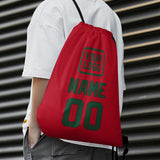 Custom Red Green Drawstring Bag