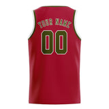 Custom Red & Olive Colors Design Sports Basketball Jersey