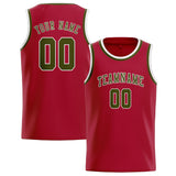 Custom Red & Olive Colors Design Sports Basketball Jersey