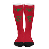 Custom Red Emerald Green Knee-High Sock