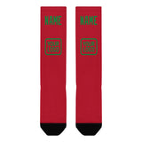Custom Red Emerald Green Knee-High Sock