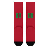 Custom Red Emerald Green Knee-High Sock
