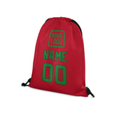 Custom Red Emerald Green Drawstring Bag
