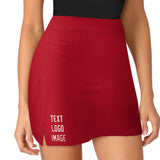 Custom Red Cream A-Line Skort