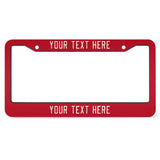 Custom Red Cream License Plate Frame