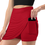 Custom Red Cream A-Line Skort