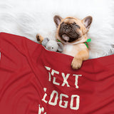 Custom Red Cream Pet Blanket