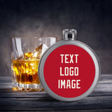 Custom Red Cream Hip Flask