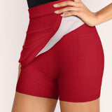 Custom Red Cream A-Line Skort