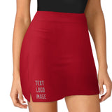 Custom Red Gray A-Line Skort
