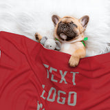 Custom Red Gray Pet Blanket