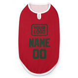 Custom Red Dark Green Pet Vest