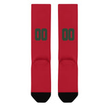Custom Red Dark Green Knee-High Sock