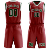 Custom Red Green Basketball Set