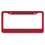 Custom Red Dark Green License Plate Frame