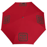 Custom Red Dark Green Automatic Umbrella