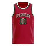 Custom Red & Dark Green Colors Design Sports Basketball Jersey