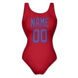 Custom Red Light Purple Swimsuit