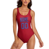 Custom Red Light Purple Swimsuit