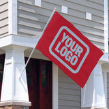 Custom Red Light Blue Flag