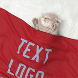 Custom Red Light Blue Pet Blanket