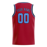 Custom Red & Light Blue Colors Design Sports Basketball Jersey