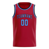Custom Red & Light Blue Colors Design Sports Basketball Jersey