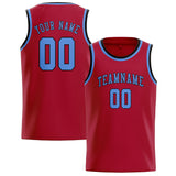 Custom Red & Light Blue Colors Design Sports Basketball Jersey