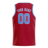 Custom Red & Light Blue Colors Design Sports Basketball Jersey