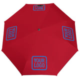 Custom Red Sky Blue Automatic Umbrella