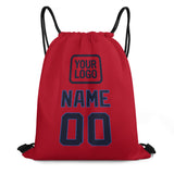 Custom Red Navy Drawstring Bag