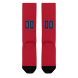 Custom Red Navy Knee-High Sock