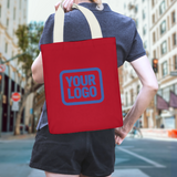 Custom Red Navy Canvas Tote Bag