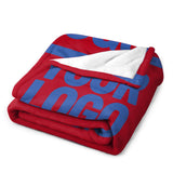 Custom Red Sky Blue Blanket