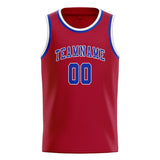 Custom Red & Sky Blue Colors Design Sports Basketball Jersey