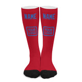 Custom Red Sky Blue Knee-High Sock