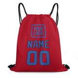 Custom Red Sky Blue Drawstring Bag