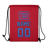 Custom Red Sky Blue Drawstring Bag