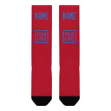Custom Red Sky Blue Knee-High Sock