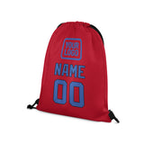 Custom Red Sky Blue Drawstring Bag
