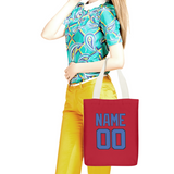 Custom Red Sky Blue Canvas Tote Bag