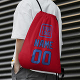 Custom Red Sky Blue Drawstring Bag