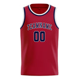 Custom Red & Navy Colors Design Sports Basketball Jersey