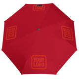 Custom Red Orange Red Automatic Umbrella