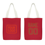 Custom Red Coral Red Canvas Tote Bag