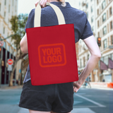 Custom Red Coral Red Canvas Tote Bag