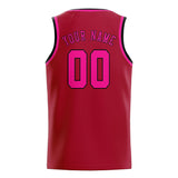 Custom Red & Pink Colors Design Sports Basketball Jersey